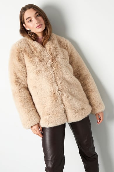 Faux fur coat - dark blue h5 Picture4